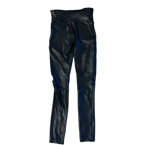 Spanx Faux Leather Moto Leggings Black Women’s Size Small 20136R - Picture 9 of 11